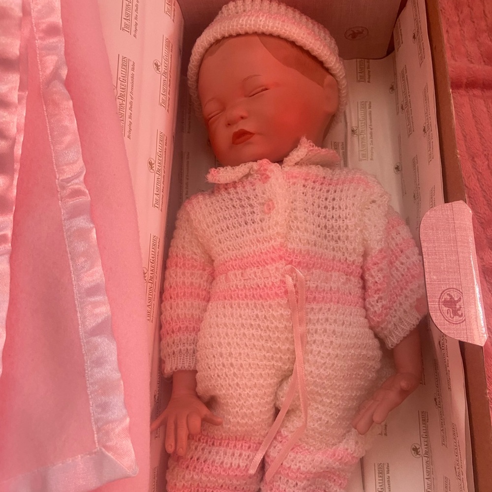 Pink and White Baby Doll with Knit Outfit